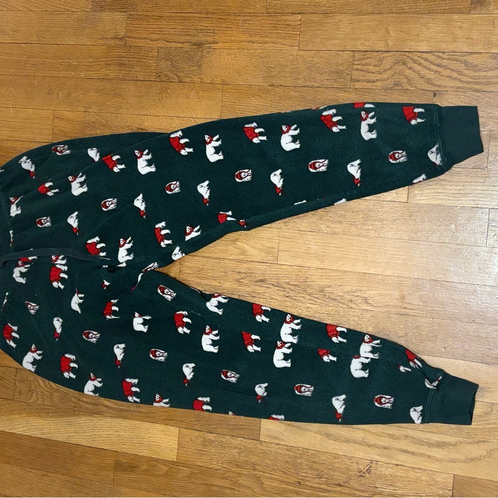 Cozy Green Pajama Pants with Penguin Print